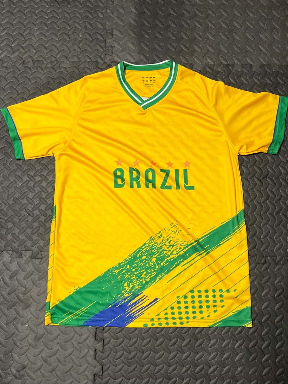 Brazil Yellow Graphic Soccer Jersey